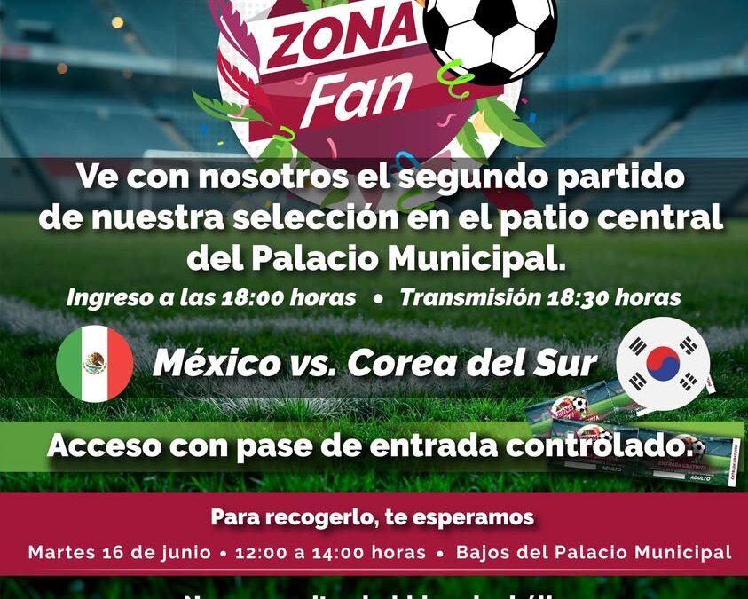 Ayuntamiento de Xalapa invita a ver México vs Corea del Sur en Palacio Municipal
