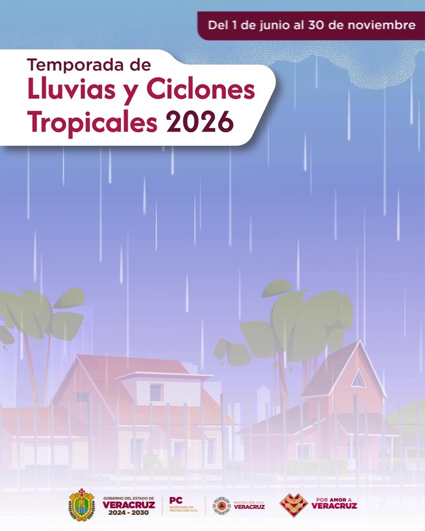 Logotipo de Protección Civil Veracruz en fondo azul