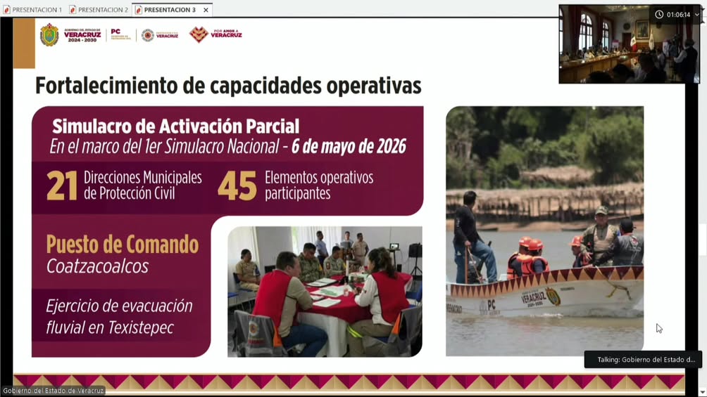 Monitoreo permanente de Protección Civil Veracruz durante temporada de lluvias