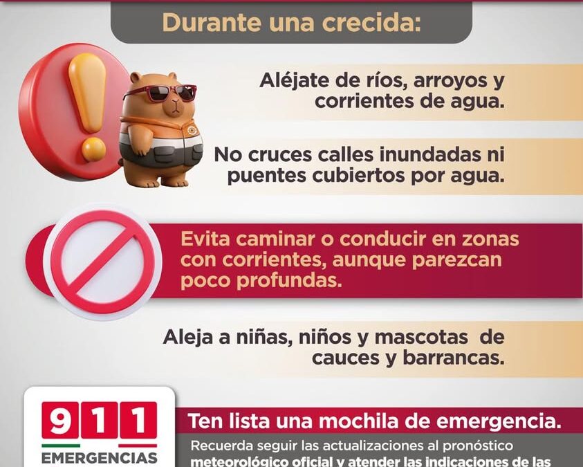 Protección Civil pide precaución cerca de ríos y arroyos crecidos