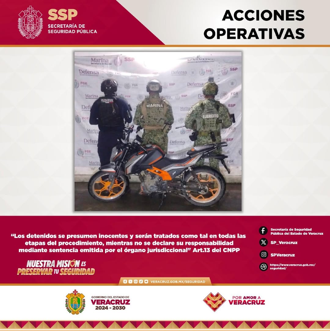 Elementos de la SSP Veracruz durante operativo de recuperación de vehículos robados