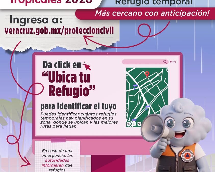 Protección Civil de Veracruz sugiere refugios temporales