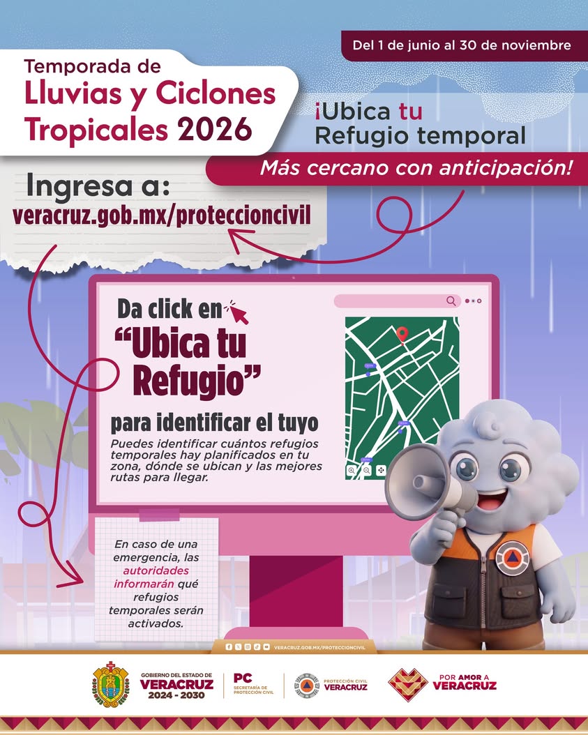 Ubicación de refugio temporal en Veracruz
