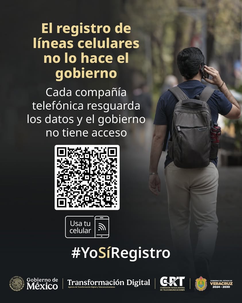 Publicación de la SSP Veracruz sobre registro de líneas telefónicas