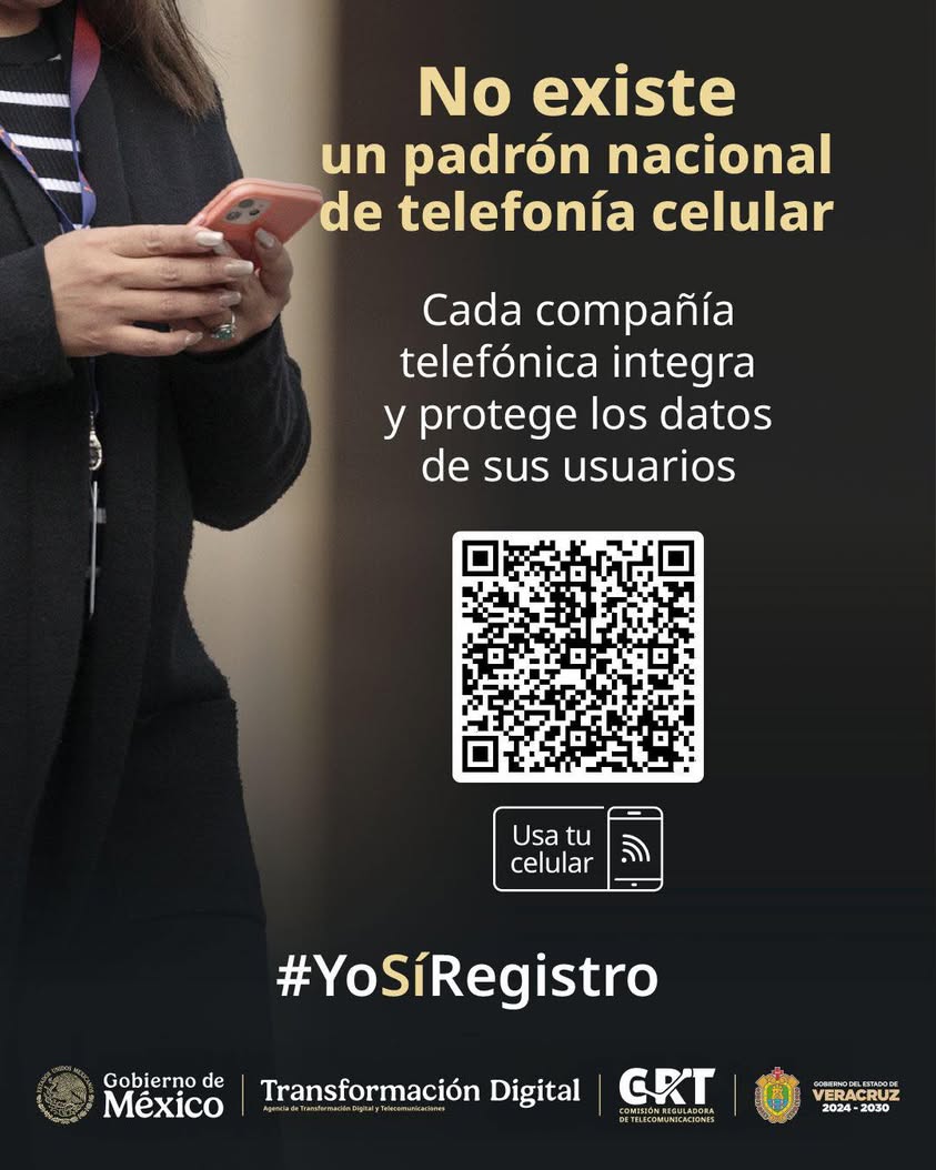 Campaña de registro de líneas telefónicas de la SSP Veracruz contra la extorsión