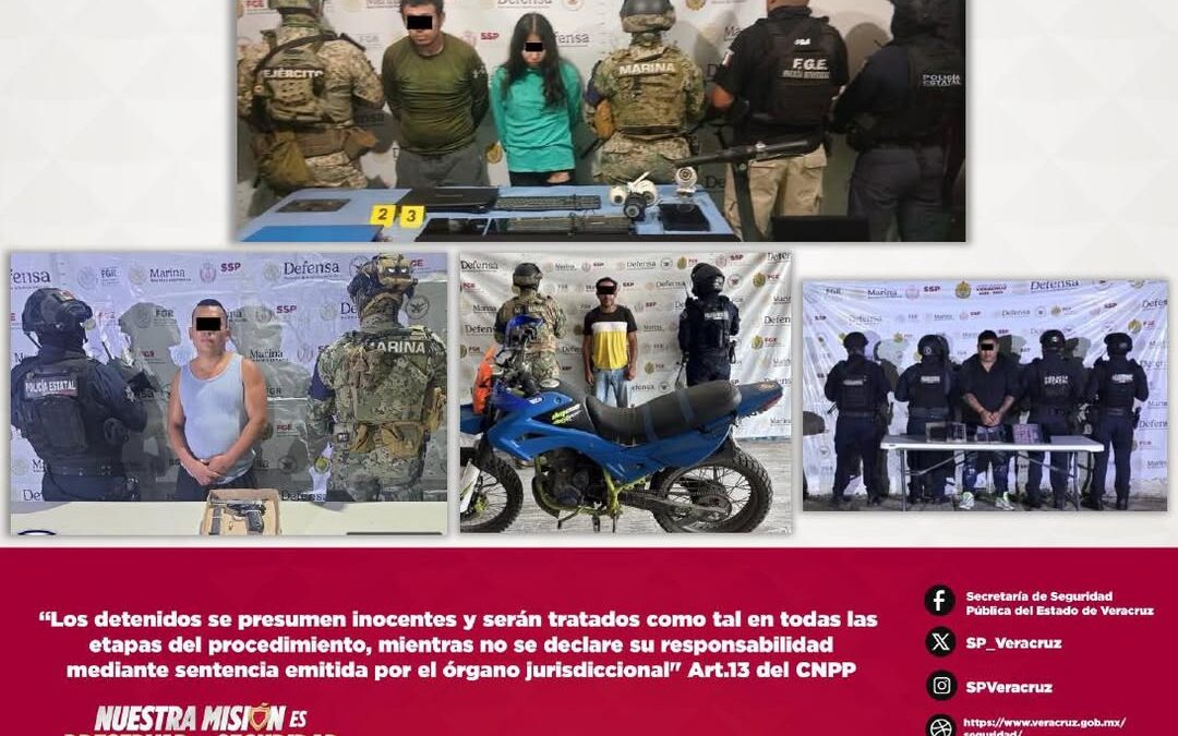 Rescatan a 8 personas y decomisan 340 dosis en operativos en Veracruz