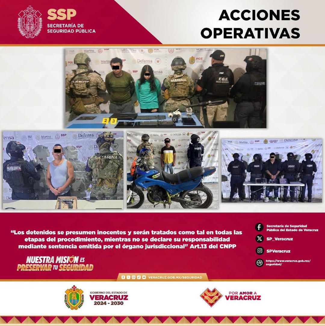 Operativos de seguridad en Veracruz rescatan a 8 personas y decomisan 340 dosis de drogas
