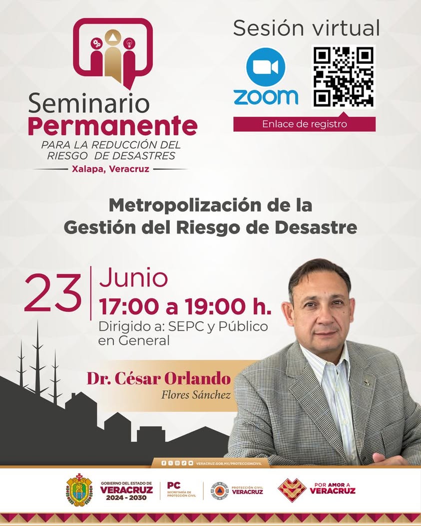 Dr. César Orlando Flores Sánchez en seminario sobre metropolización de gestión de riesgo