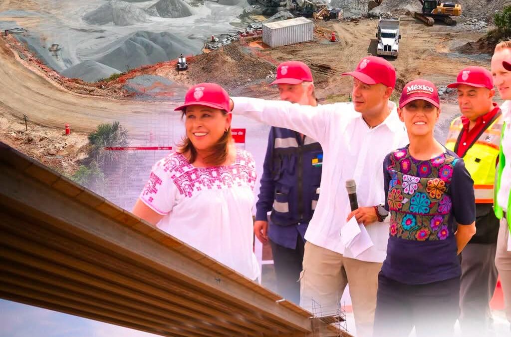 Sheinbaum y Nahle supervisan 35% de avance en tramo Laguna Verde-La Mancha