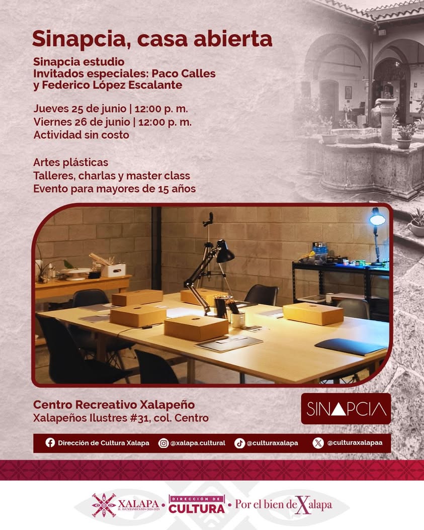 Evento Sinapcia Casa Abierta en el Centro Recreativo Xalapeño con entrada libre