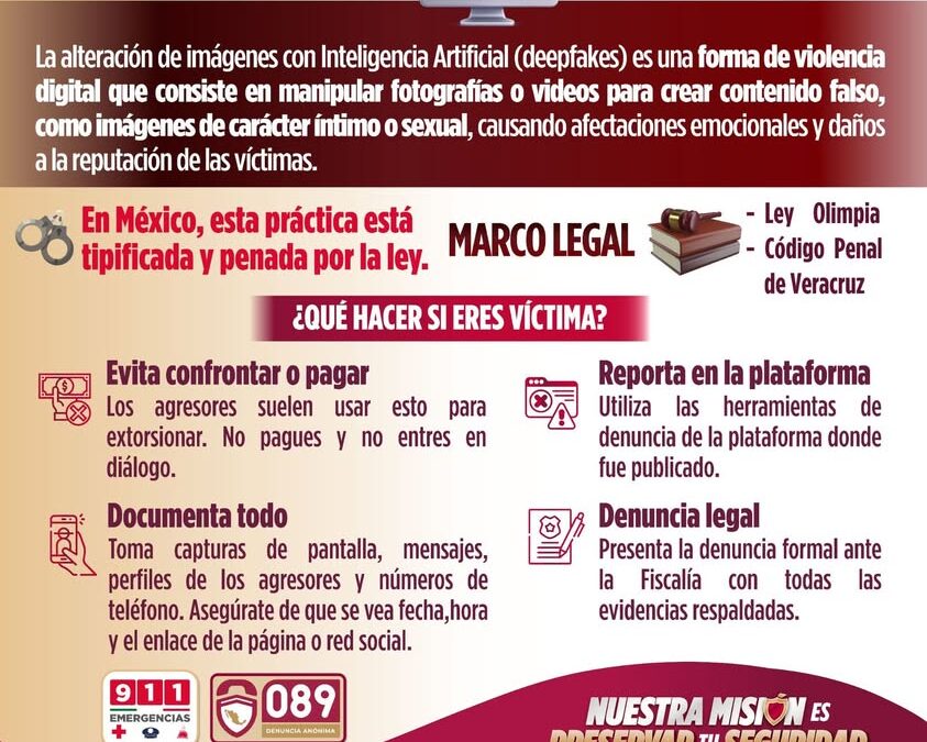 SSP Veracruz alerta sobre riesgos de imágenes falsas con IA
