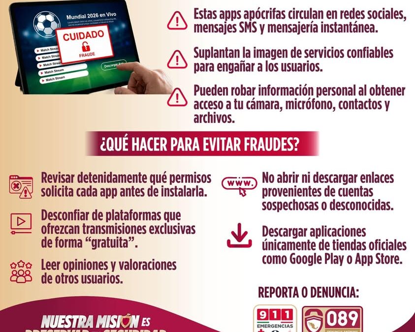 SSP Veracruz alerta sobre apps falsas para ver futbol