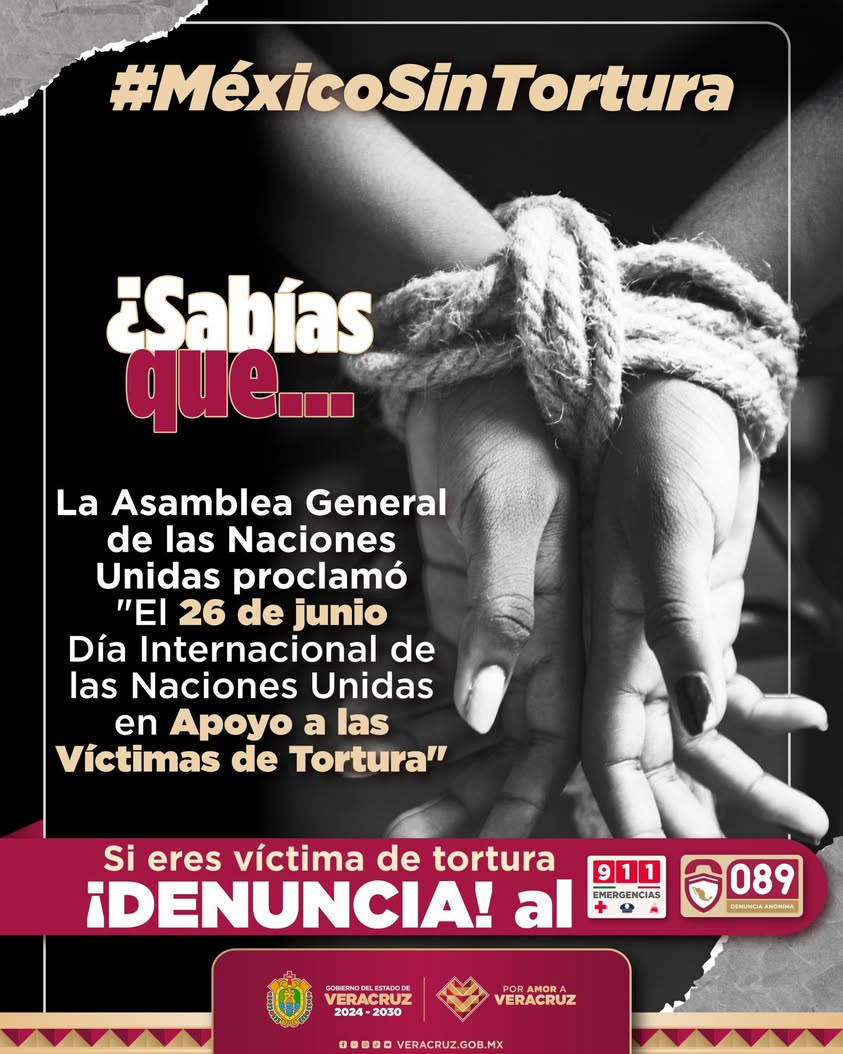 Mensaje de la SSP Veracruz en contra de la tortura