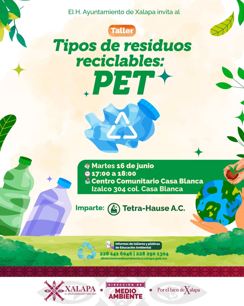 Taller gratuito sobre reciclaje de PET en el Centro Comunitario Casa Blanca de Xalapa