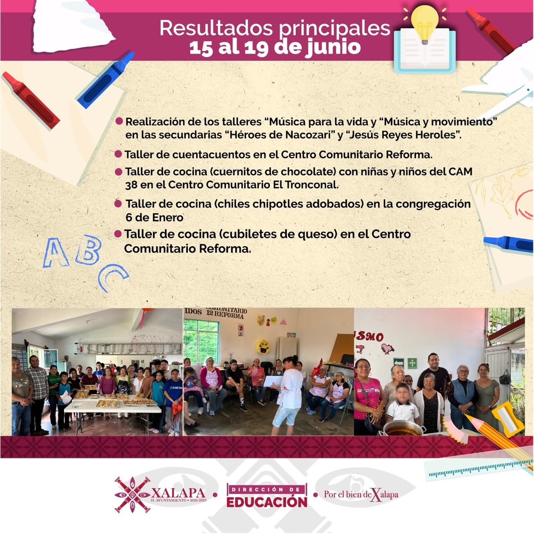 Estudiantes participan en taller de cocina en CAM 38 en Xalapa