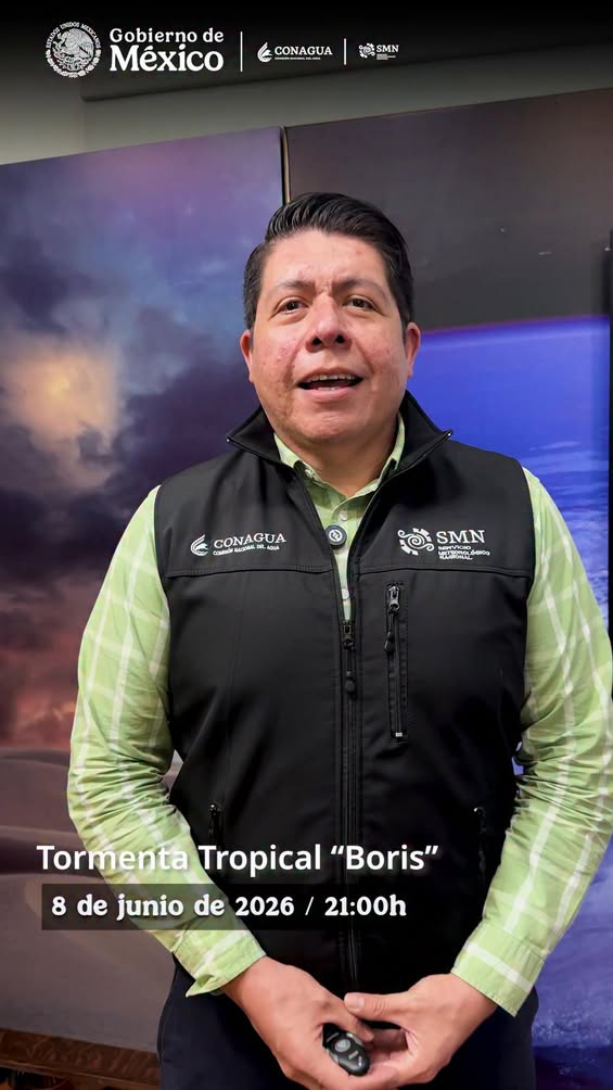 Mapa meteorológico con la trayectoria de la Tormenta Tropical Boris
