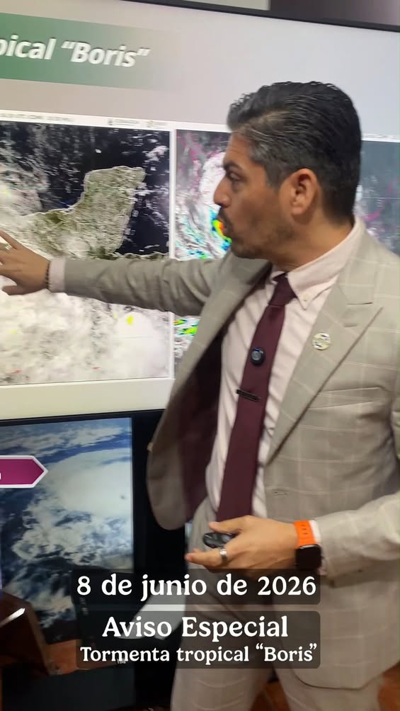 Mapa con la ubicación actualizada de la tormenta tropical Boris