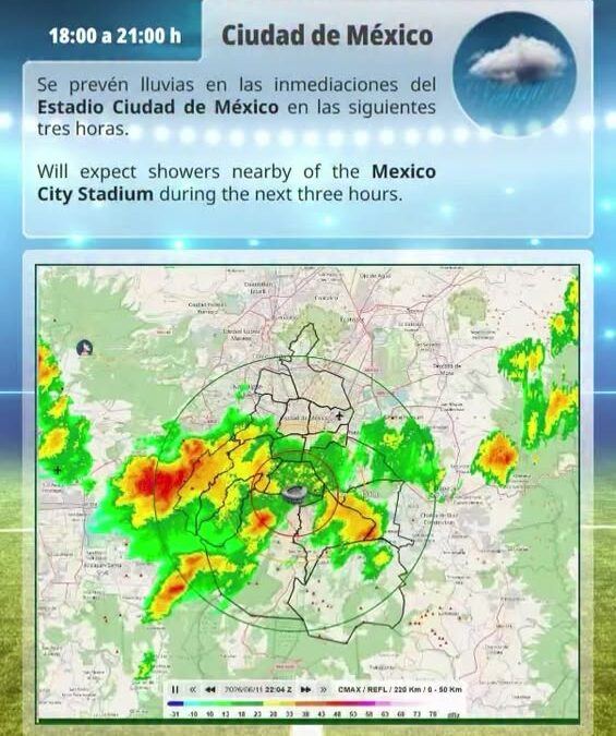 Tormentas eléctricas cerca del Estadio Ciudad de México