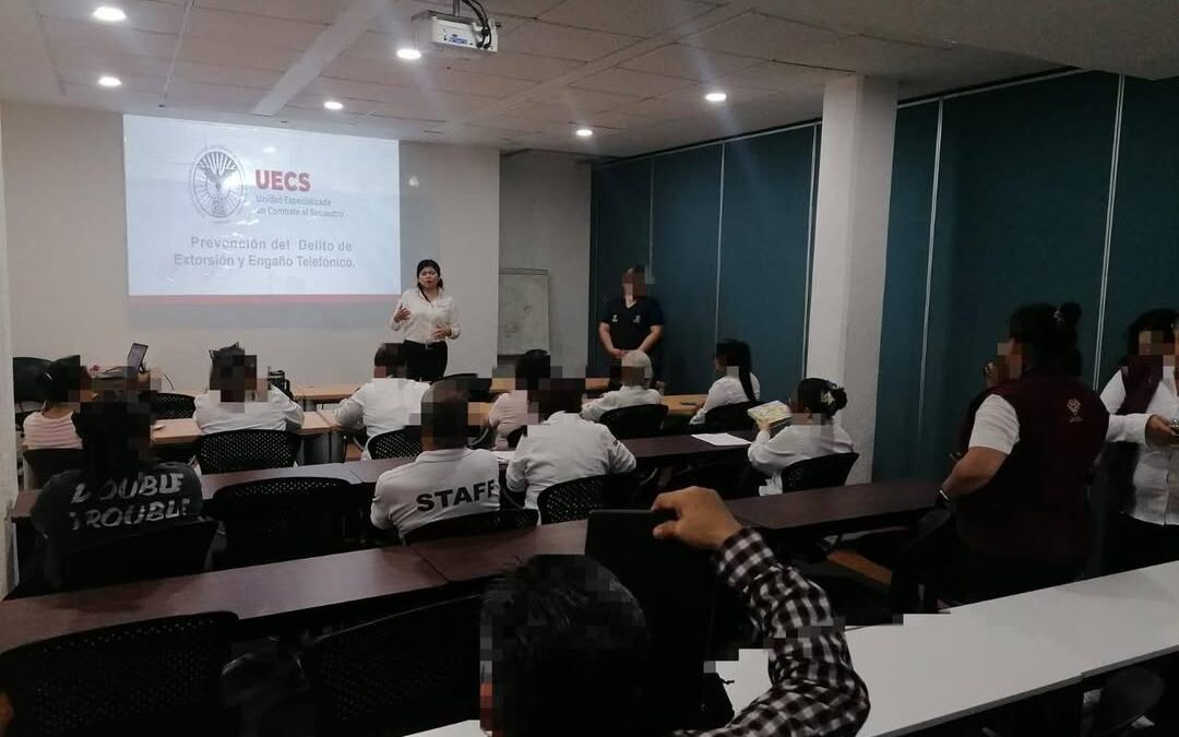 UECS capacita a empresarios de CANACO en prevención de extorsión telefónica