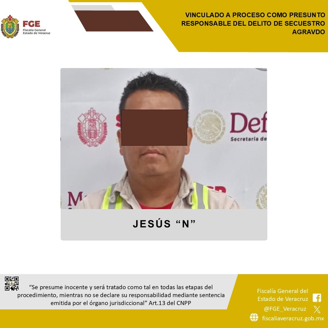 Fiscalía General del Estado de Veracruz logra vinculación a proceso por secuestro agravado