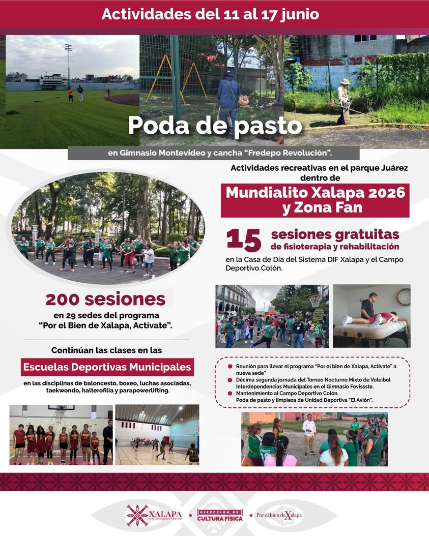 xalapa-mantenimiento-espacios-deportivos-2026 Trabajos de mantenimiento en espacios deportivos de Xalapa en junio de 2026