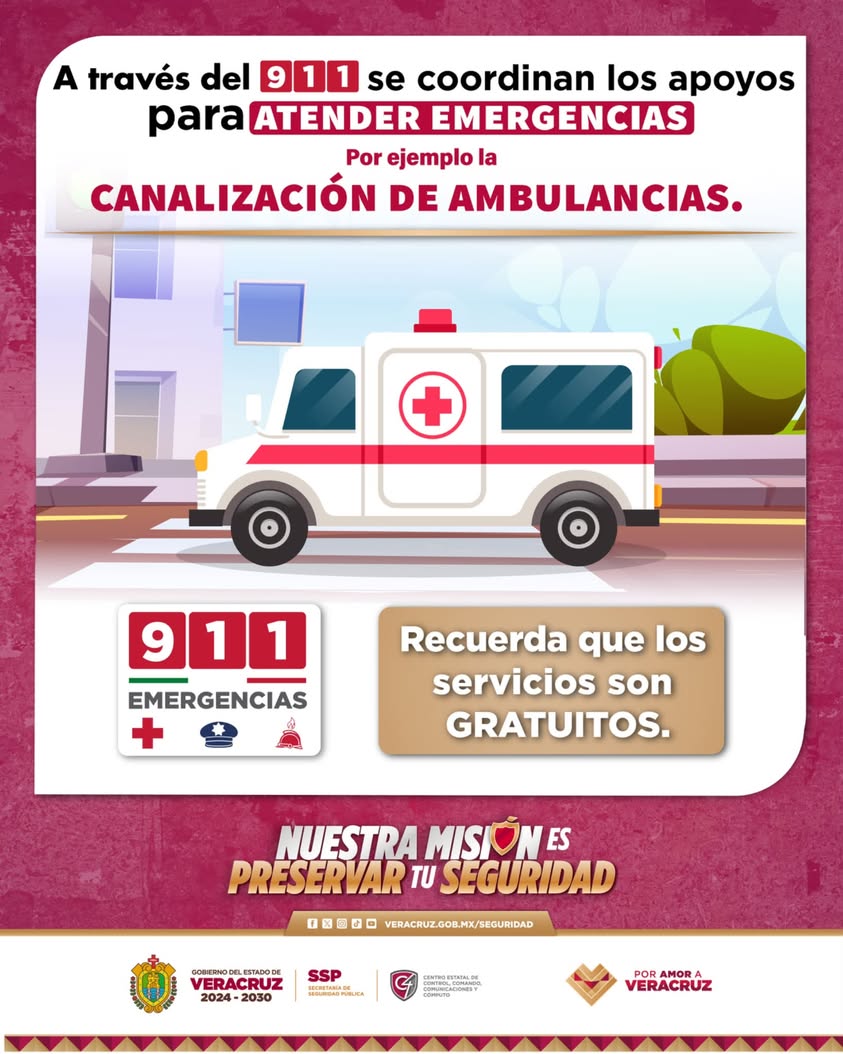 911-servicios-gratuitos-veracruz Logotipo del número de emergencias 911 en Veracruz