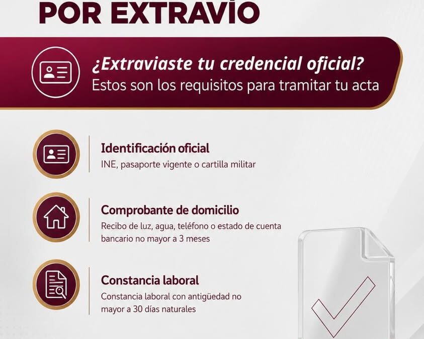 Fiscalía de Veracruz informa requisitos para Acta de Hechos por extravío