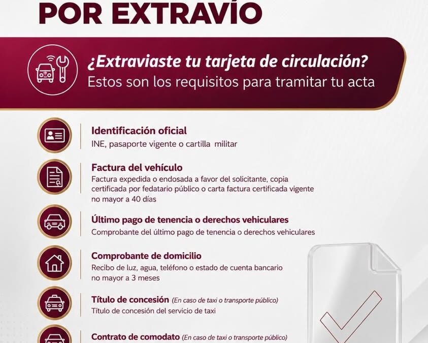 Requisitos para Acta de Hechos por tarjeta extraviada
