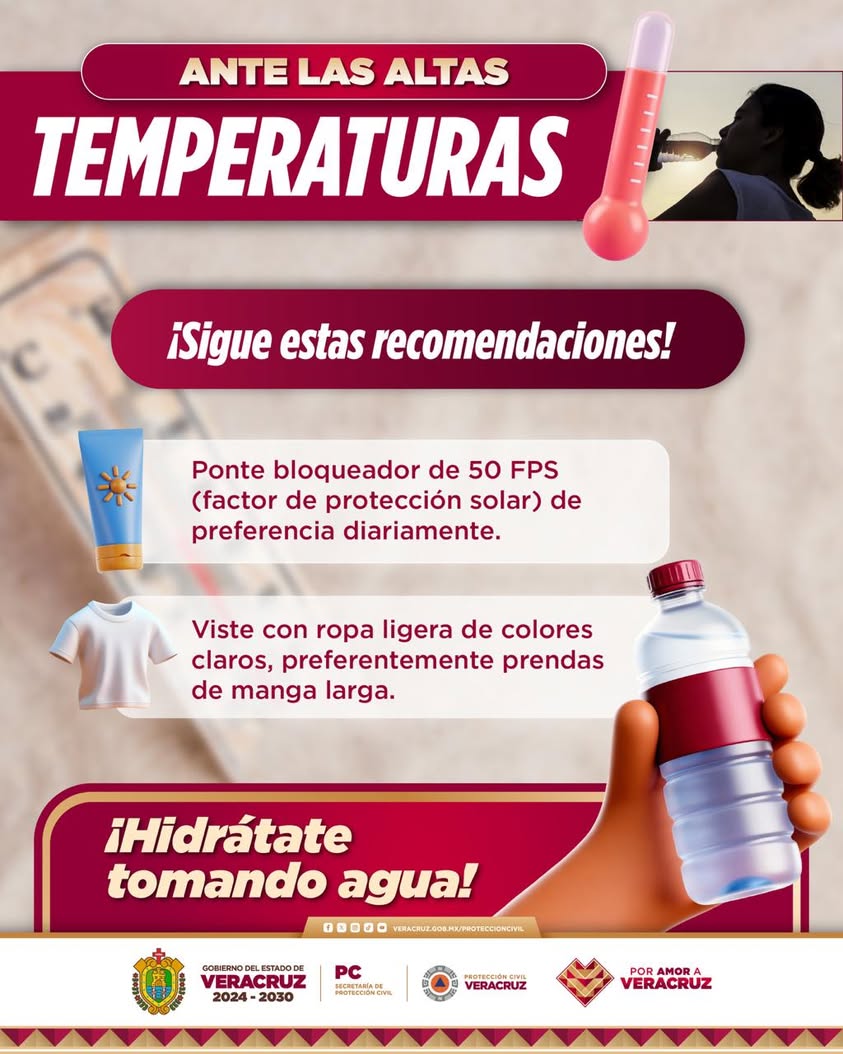 altas-temperaturas-hidratacion-proteccion-civil Recomendaciones de Protección Civil Veracruz ante altas temperaturas