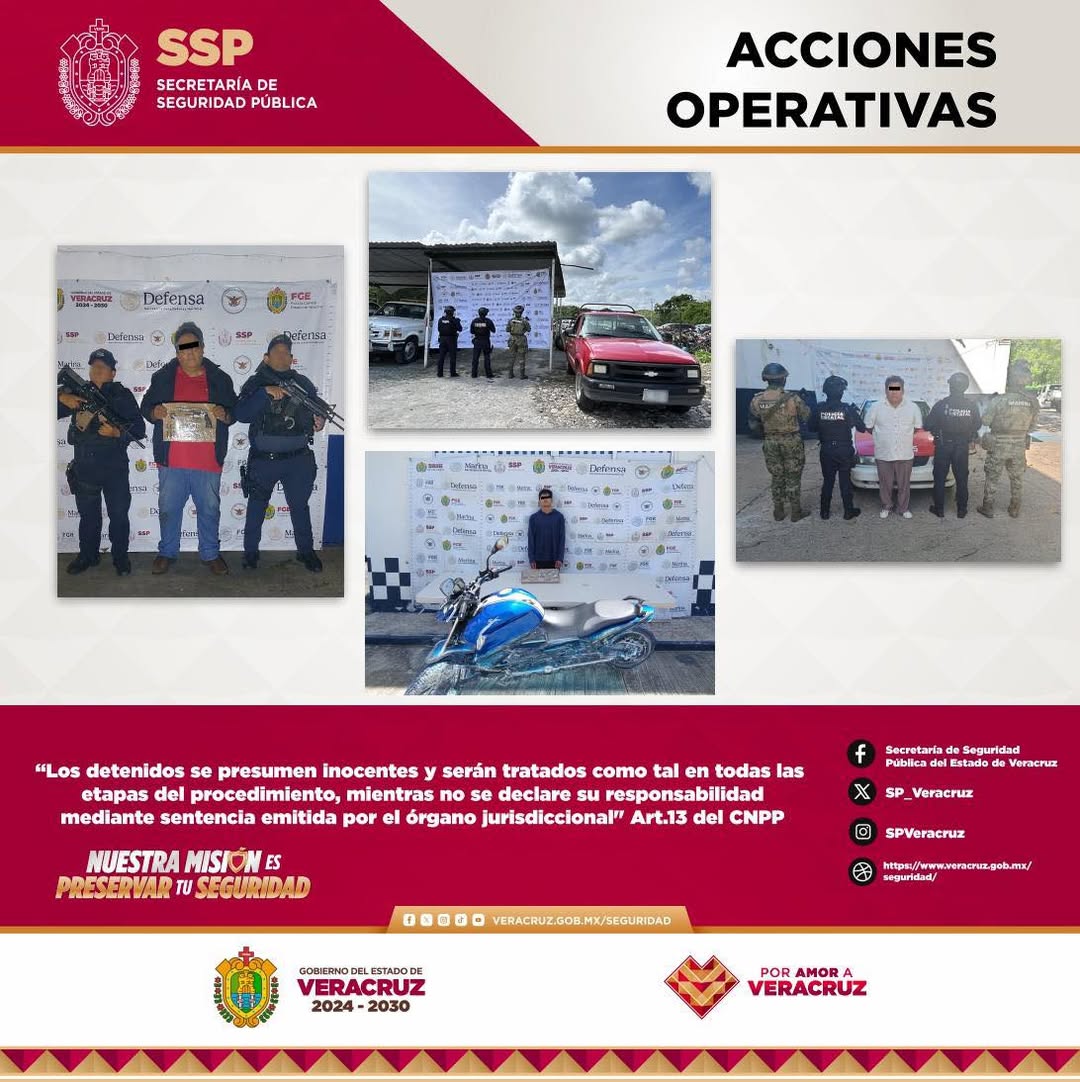 aseguramientos-detenidos-vehiculos-veracruz-julio Operativos de seguridad en Veracruz con drogas aseguradas y detenidos