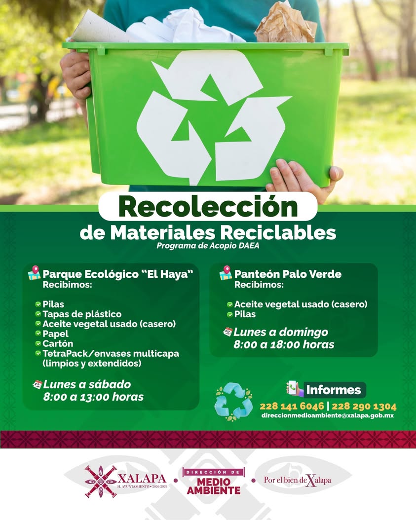 ayuntamiento-xalapa-reciclaje-centros-acopio Puntos de acopio de residuos reciclables en Xalapa