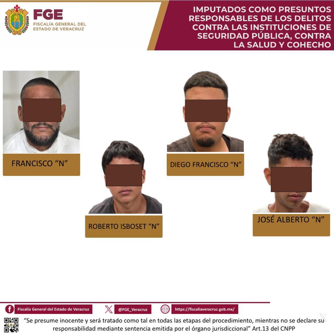 Cuatro detenidos por presunta delincuencia organizada en Alvarado, Veracruz