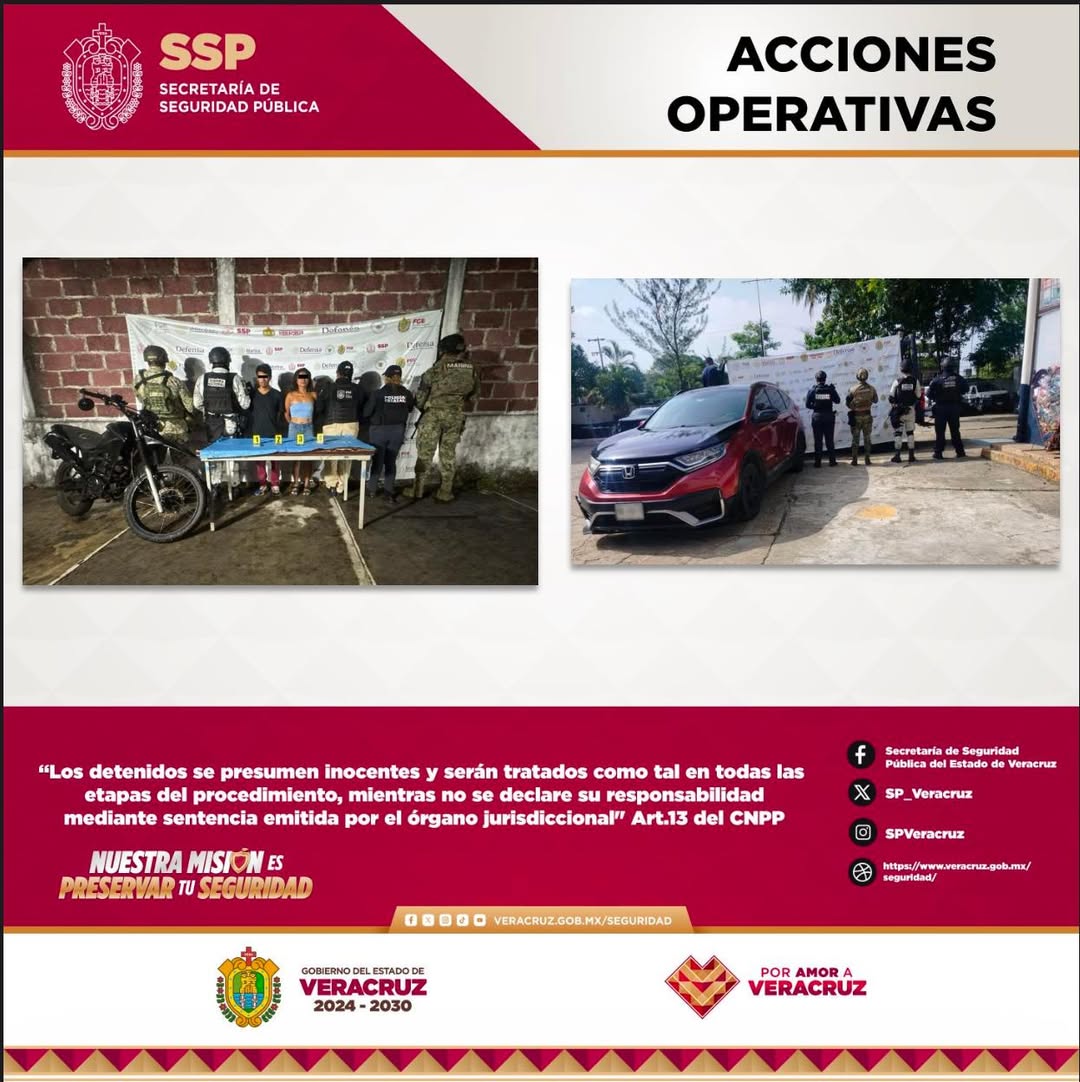 Cateos en ocho municipios de Veracruz dejan 14 detenidos