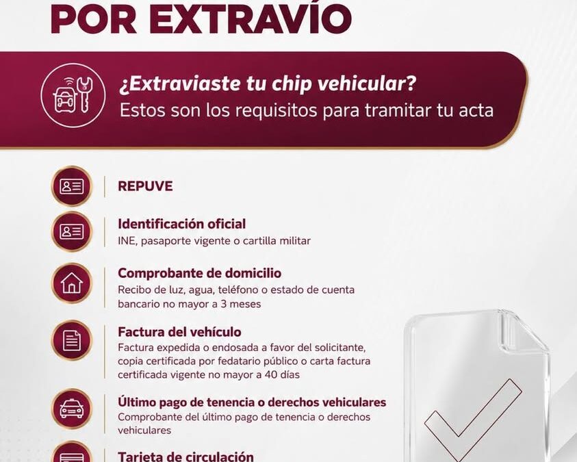 Fiscalía Veracruz: requisitos para Acta de Hechos por chip vehicular extraviado