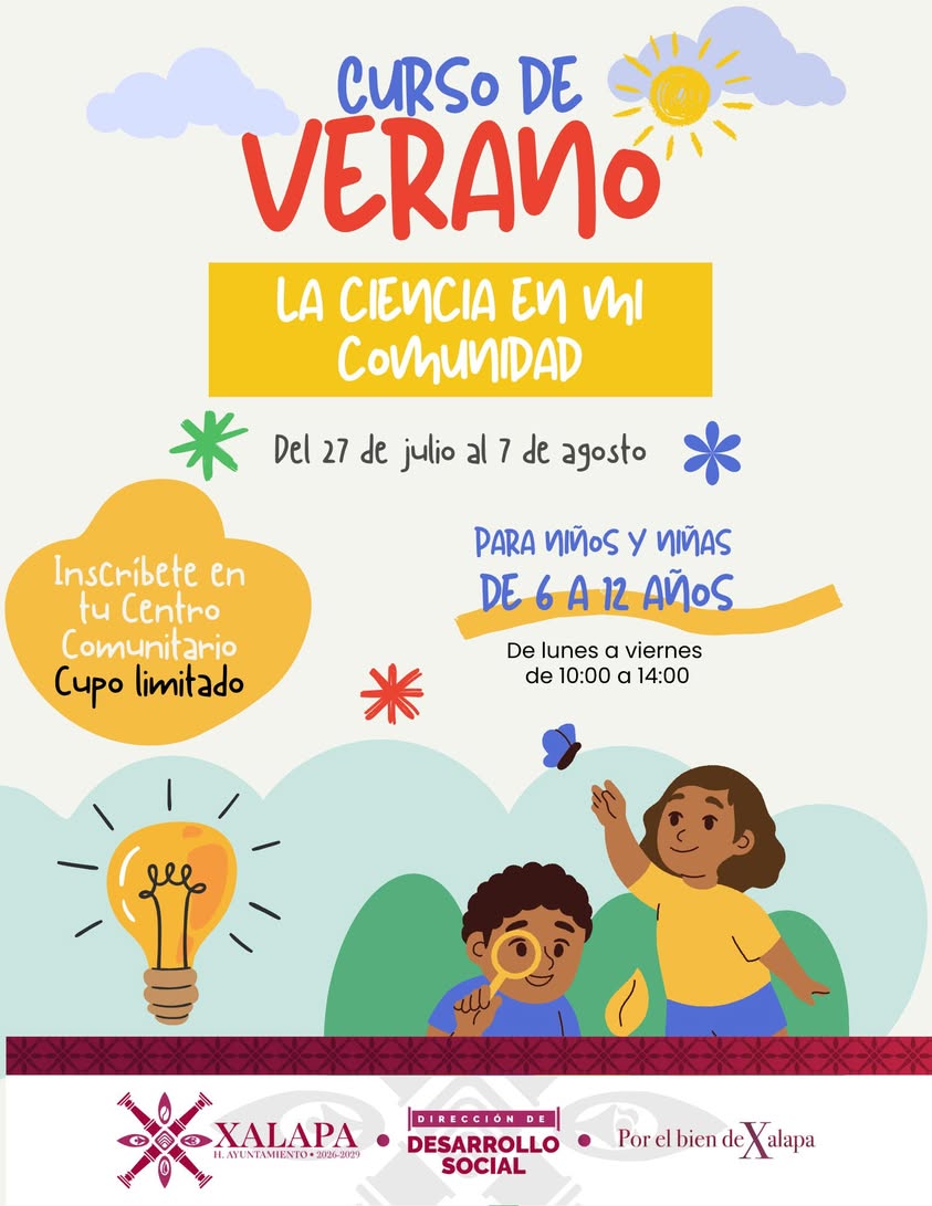 Niños en actividad científica en curso de verano gratuito de Xalapa