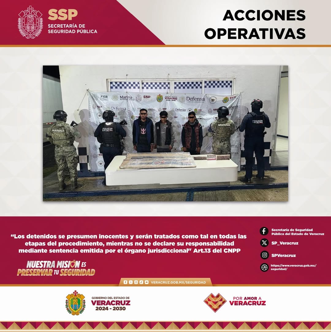 Seis personas detenidas por portación ilegal de armas en Veracruz