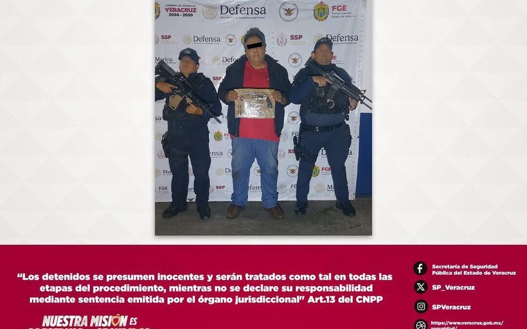 Detención por portación ilegal de arma de fuego en Veracruz
