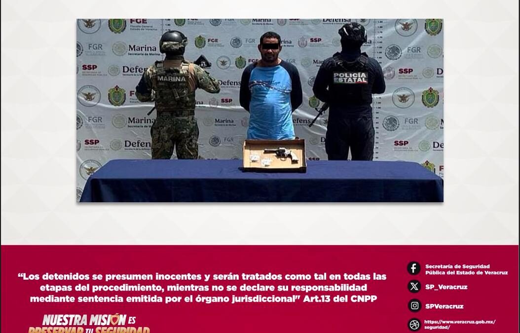 Detenido por portación ilegal de arma en Veracruz