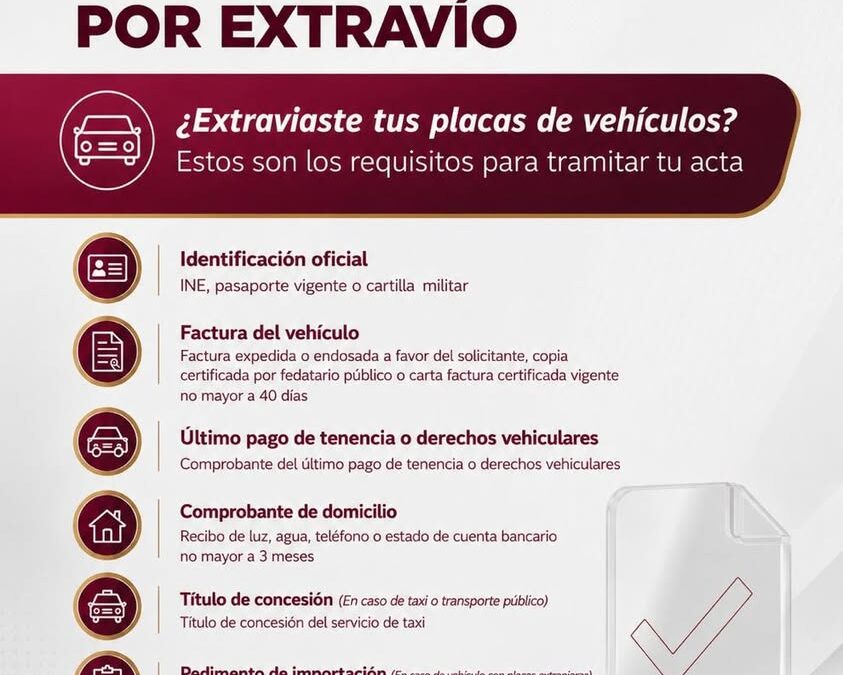 Fiscalía de Veracruz informa requisitos para acta por extravío de placas