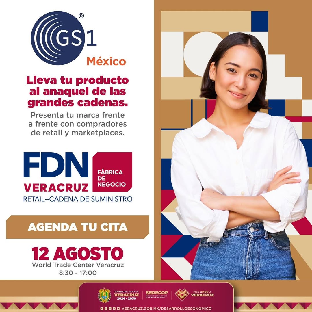 Cartel informativo de Fábrica de Negocio Veracruz con fecha, lugar y horario