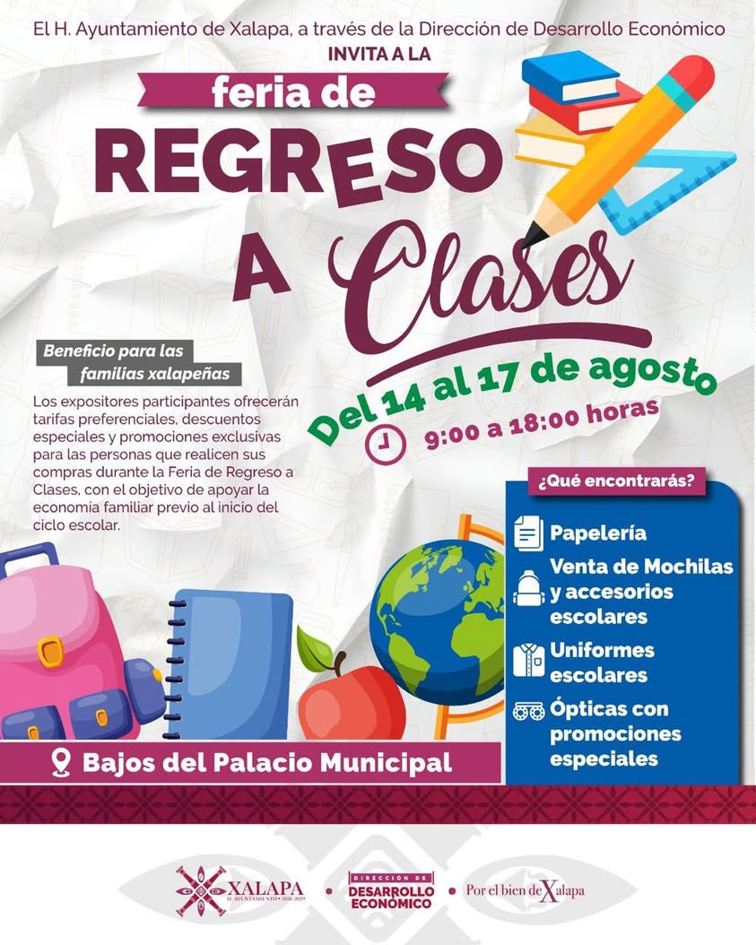Feria de Regreso a Clases en los Bajos del Palacio Municipal de Xalapa