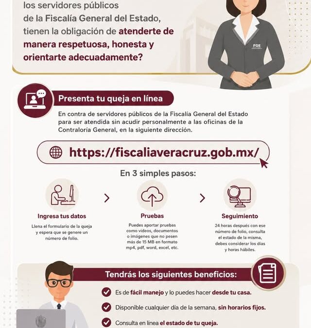 FGE recuerda obligación de servidores públicos de atender con respeto y honestidad