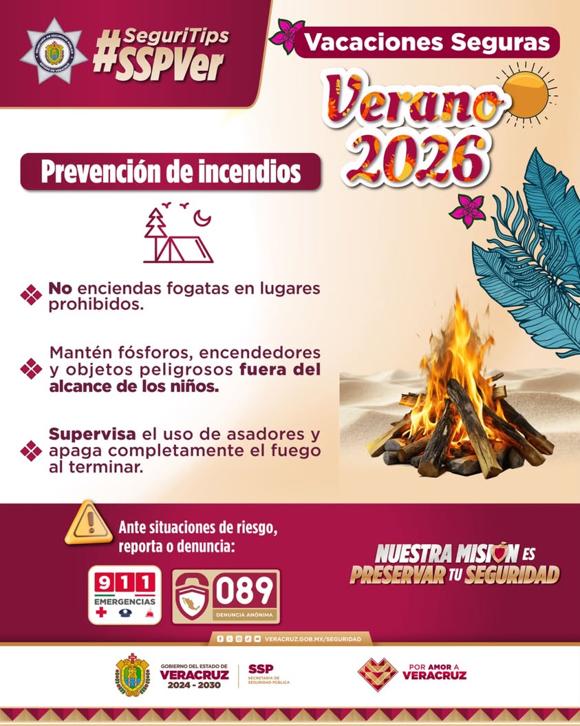 SSP Veracruz recomienda apagar bien las fogatas