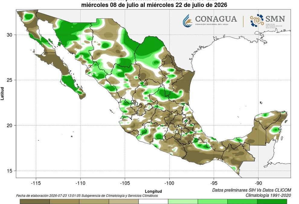 Lluvias por arriba del promedio en norte y canícula en noreste y sur
