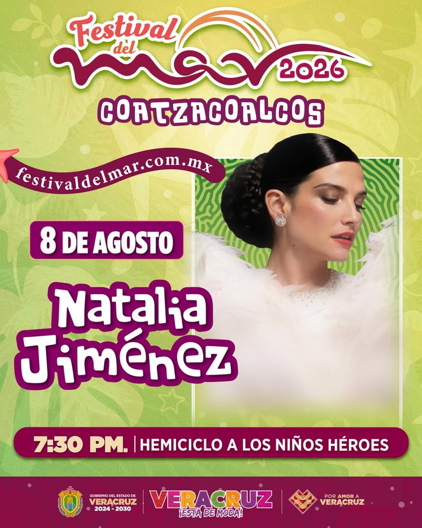 Natalia Jiménez se presentará en el Festival del Mar 2026 en Coatzacoalcos