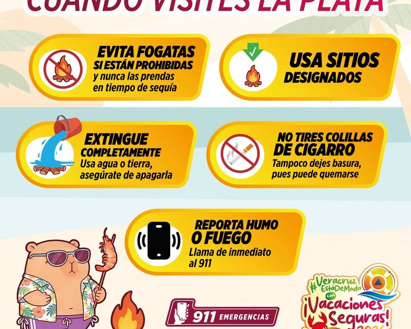 PC Veracruz pide evitar fogatas en playas con prohibición