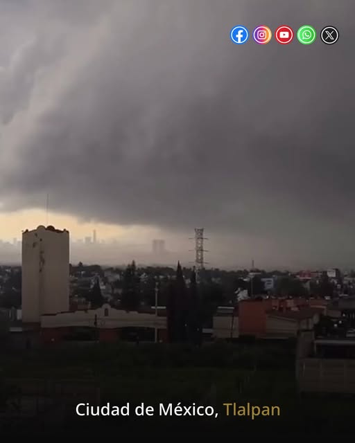 Nubes de tormenta del 12 de julio captadas por seguidores del SMN