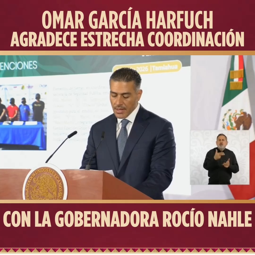 Omar García Harfuch y Rocío Nahle en evento de seguridad en Veracruz