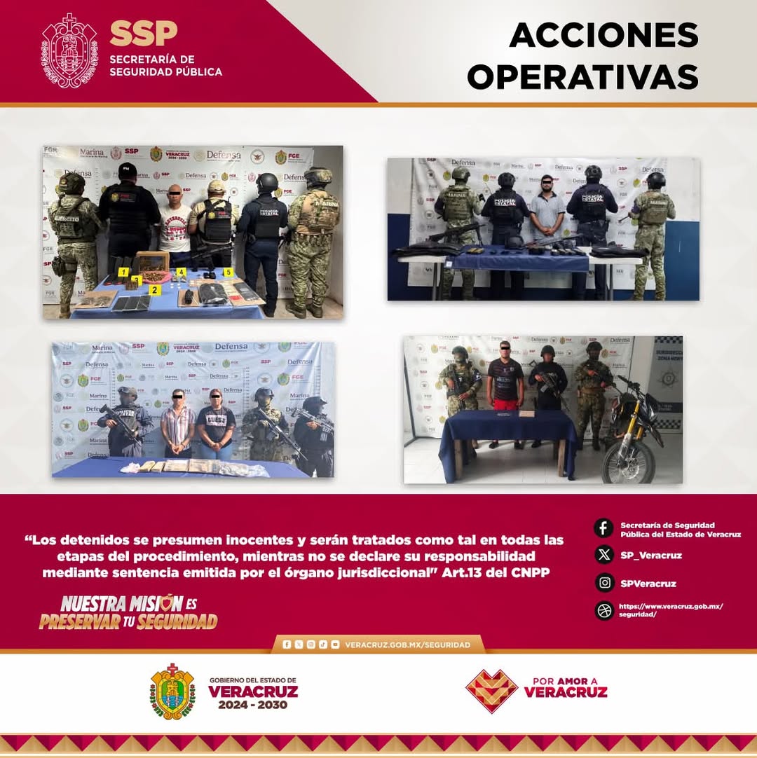 Operativo de seguridad en Veracruz rescata víctimas y asegura drogas y vehículos
