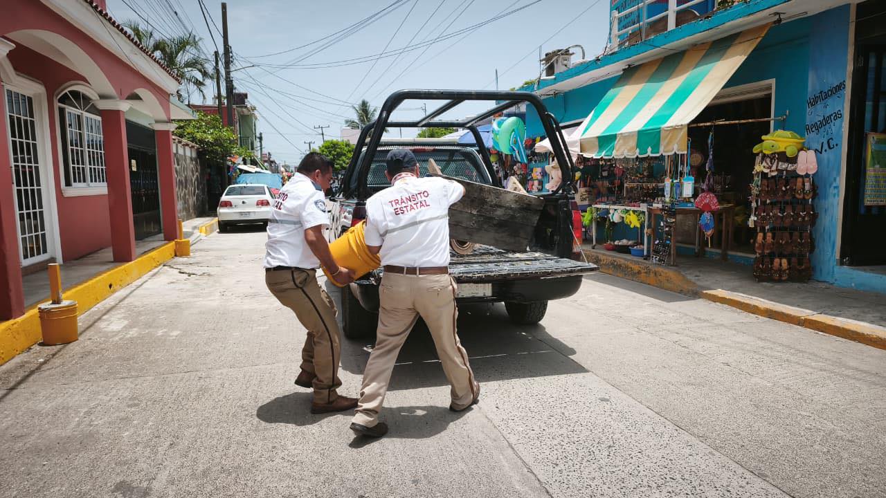operativo-retiro-objetos-tecolutla Operativo de retiro de objetos en calles del centro de Tecolutla